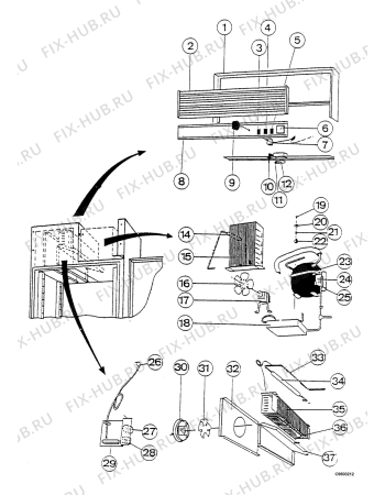 Взрыв-схема холодильника Electrolux BSF700 - Схема узла Functional parts